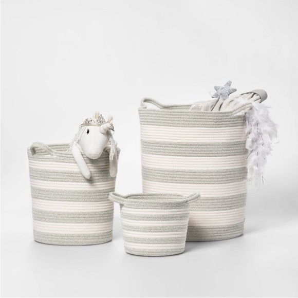 Extra Large Striped Coiled Kids' Rope
Basket Gray - Pillowfort™ - Picture 4 of 9